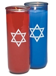 STAR OF DAVID  7-DAY GLASS CANDLES
