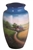 HAND PAINTED METAL URN-COUNTRY SCENE