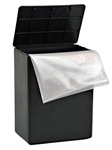 PLASTIC TEMPORARY URN-BLACK WITH SNAP-LOCK  LID