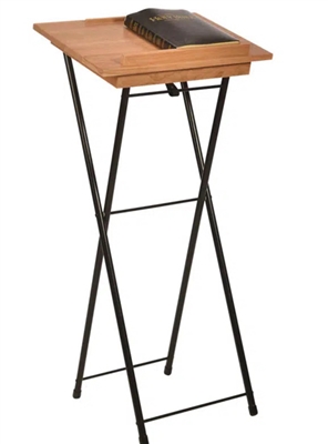 PORTABLE XL FOLDING DELUXE REGISTER STAND WITH HARDWOOD TOP